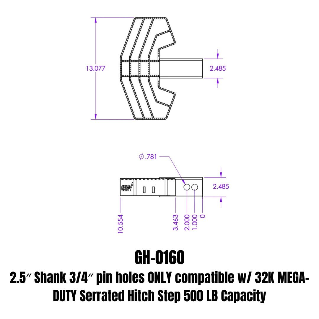 GEN-Y Hitch Serrated Hitch Step Model GH-0160 for Secure Towing and Safety - Imex RV And Auto Parts