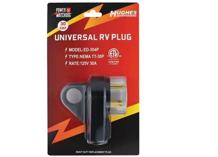 Hughes 30APLUG Replacement Plug for 30 Amp Male Connection - Imex RV And Auto Parts