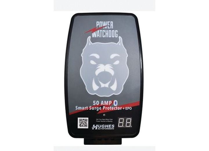 Hughes PWD50 - EPO - H 50A Gen I Power Watchdog RV Surge Protector with Bluetooth and EPO Shut Off, Hardwired Black - Imex RV And Auto Parts