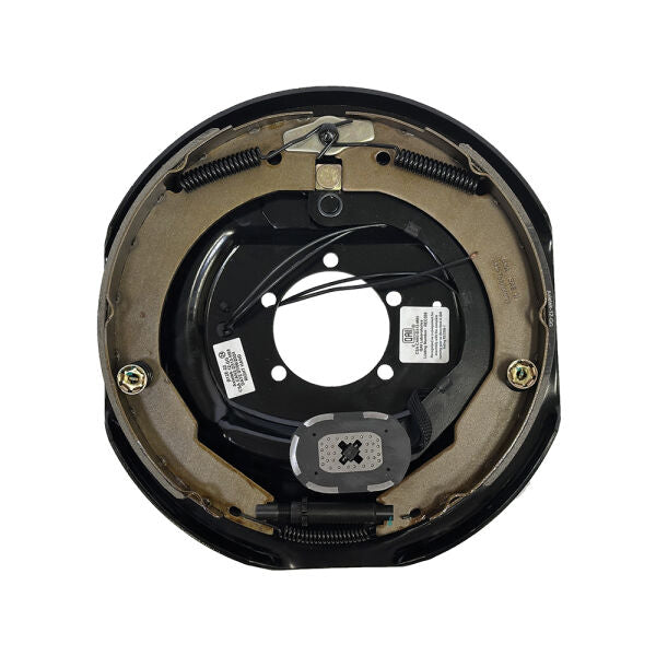 Standard electric brake assemblies from implement an electric actuation system to safely stop your trailer. They are made to fit various hub sizes and axle capacities for many applications