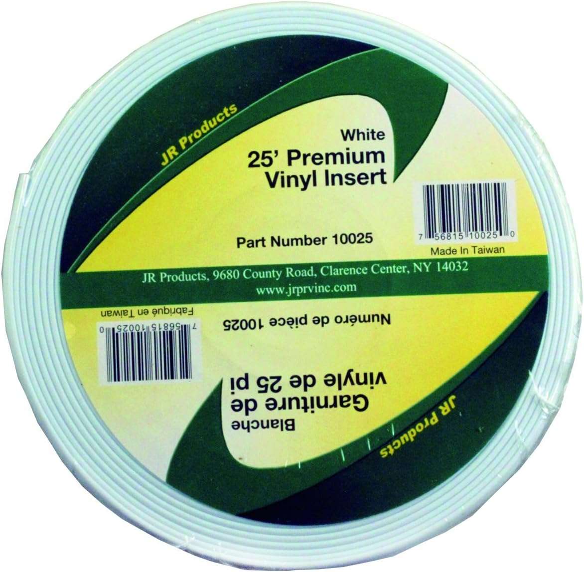 JR Products 10025 White 25' Premium Vinyl Insert - Imex RV And Auto Parts