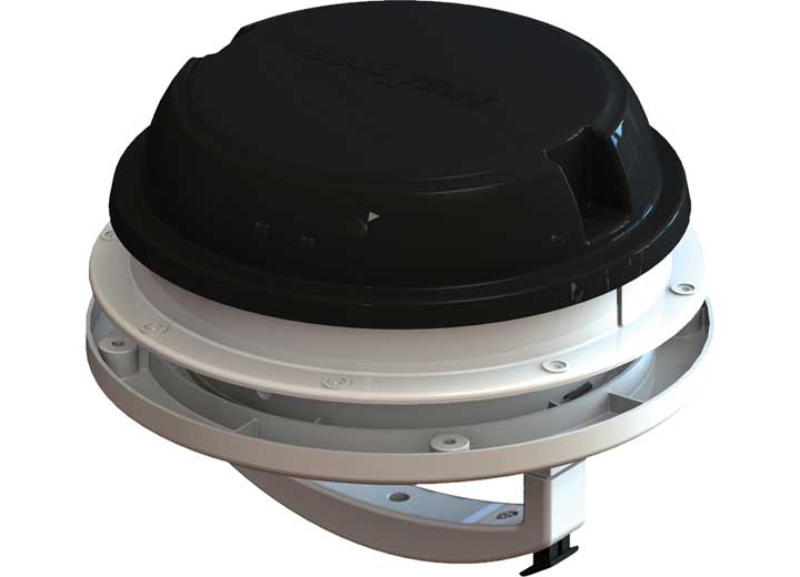 Maxxair Maxx Fan Dome Roof Vent with 12V Fan, 6 - Inch Diameter, Manual Lift, Black - Part No. 00 - 03812B - Imex RV And Auto Parts