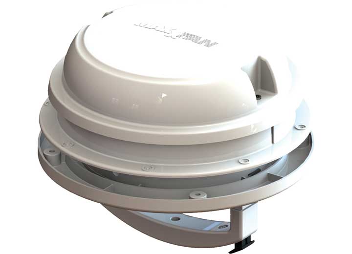 Maxxair Maxx Fan Dome Roof Vent with 12V Fan and Manual Lift - 6 - inch Diameter, White - Imex RV And Auto Parts