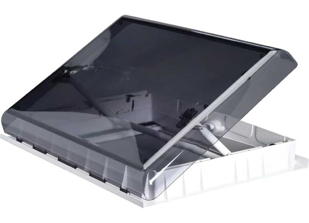 Maxxair Skymaxx LX Manual Lift Lid with 4 Open Positions in White/Smoke (Part 00 - 97000) - Imex RV And Auto Parts