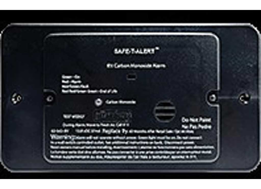 MTI Industries Carbon Monoxide Alarm Black Flush Mount with Trim Ring, 12V DC Hard Wire (Part Number 62 - 542 - BL - TR) - Imex RV And Auto Parts