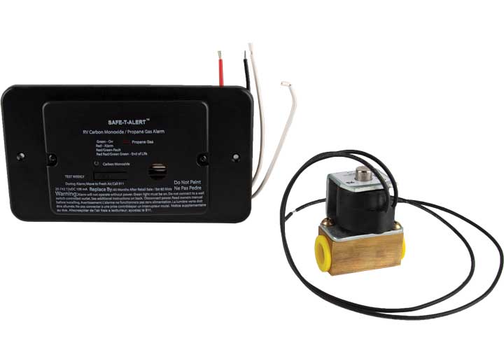 MTI Industries Combination Carbon Monoxide and Propane Alarm Black Flush Mount 12V DC Hardwired with Sol Valve - Model 25 - 742 - R - BL - TR - KIT - Imex RV And Auto Parts