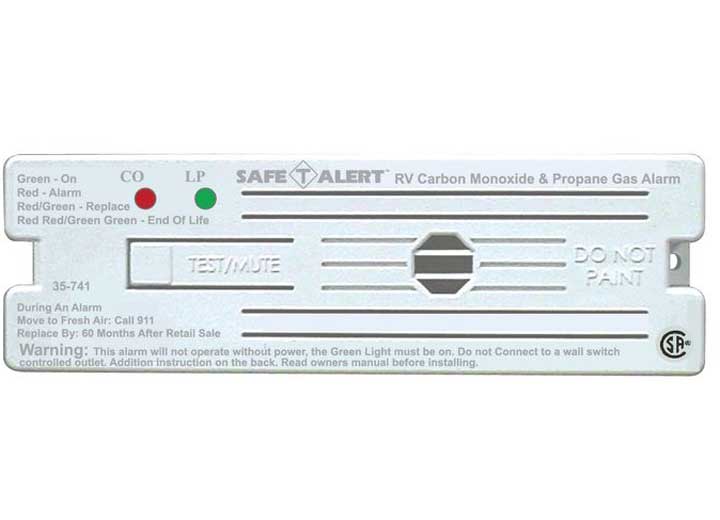 MTI Industries Combination Carbon Monoxide and Propane Alarm - White Surface Mount, 12V DC Hardwired (Part 35 - 741 - WT) - Imex RV And Auto Parts