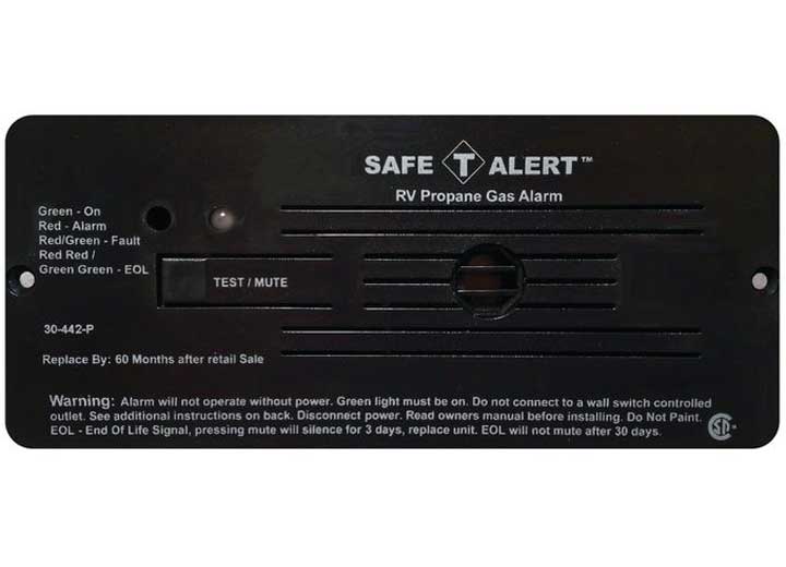 MTI Industries Propane Alarm Black Flush Mount 12 V DC Hard Wire - Model 30 - 442 - P - BL - Imex RV And Auto Parts