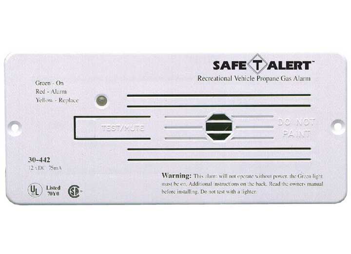 MTI Industries Propane Alarm White Flush Mount 12V DC Hard Wire (Part 30 - 442 - P - WT) - Imex RV And Auto Parts