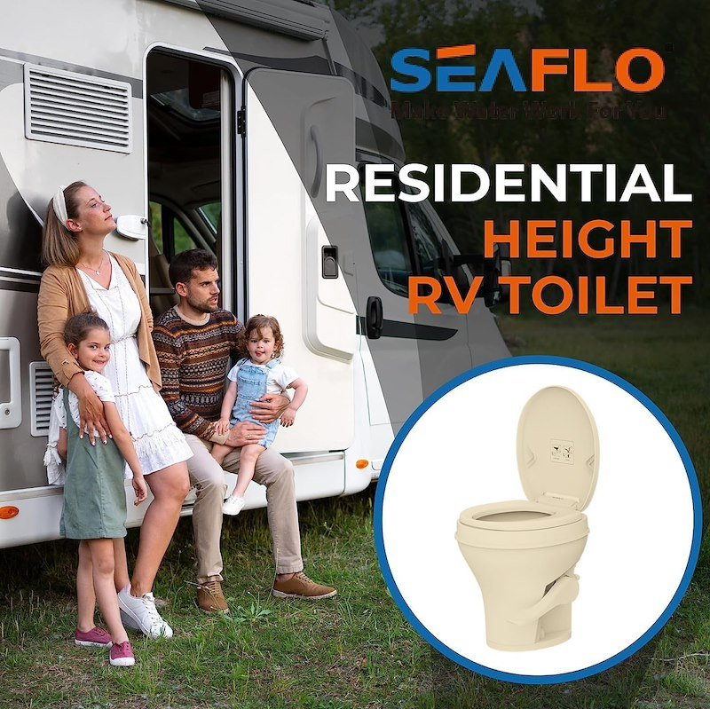 SeaFlo SFRTPH-02-01 Plastic RV Toilet Bone Color - Imex RV And Auto Parts