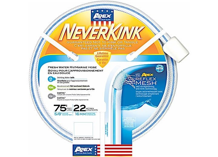 Teknor Apex Neverkink Hose 5/8 inch x 75 ft with Reflective Mesh - Imex RV And Auto Parts