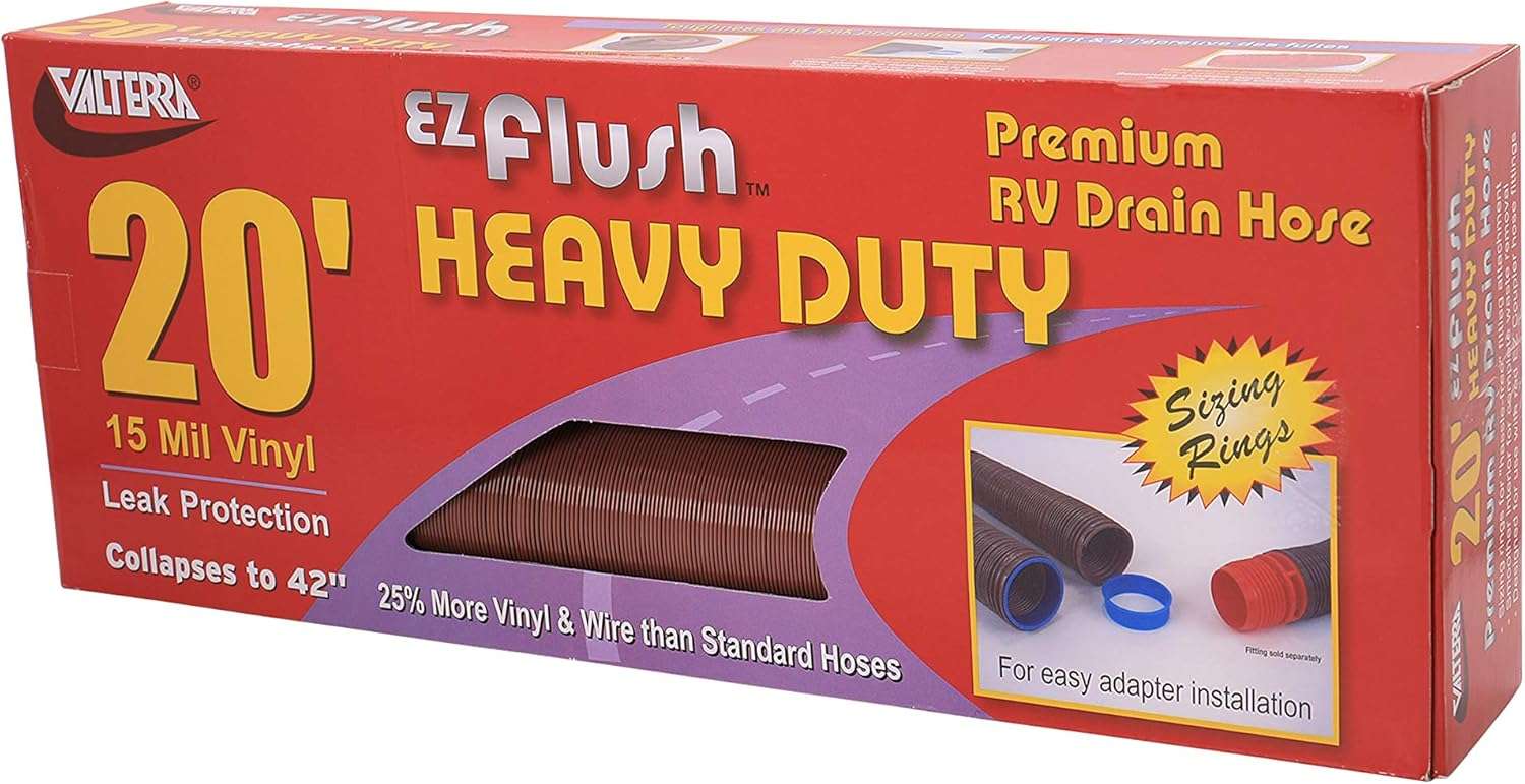 Valterra D04 - 0040 EZ Flush 20' Bronze Heavy Duty Drain Hose - Imex RV And Auto Parts