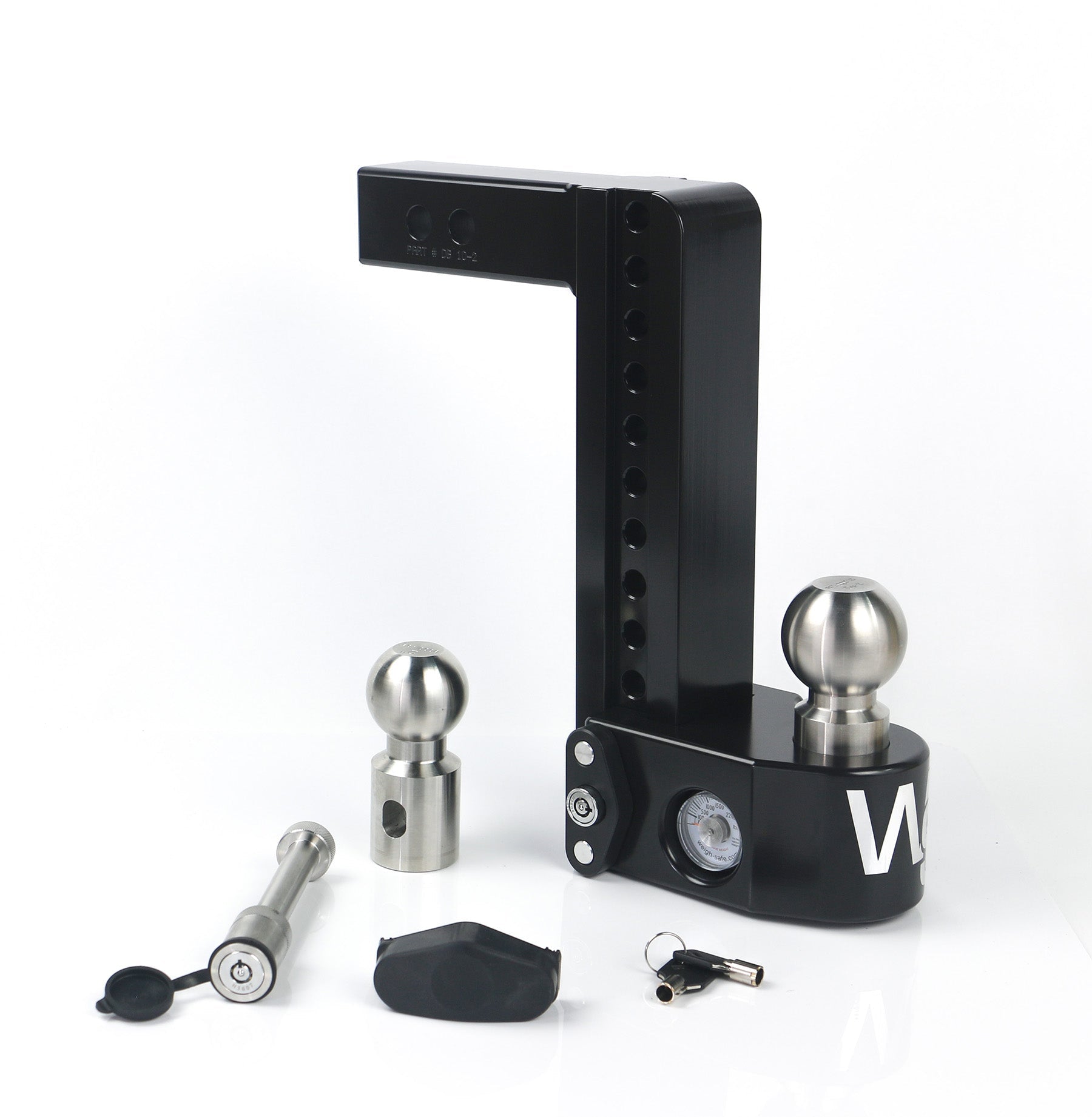 Weigh Safe 10-inch Drop Hitch with 2-inch Shank and Keyed Alike - Cerakoted Black Aluminum - Imex RV And Auto Parts