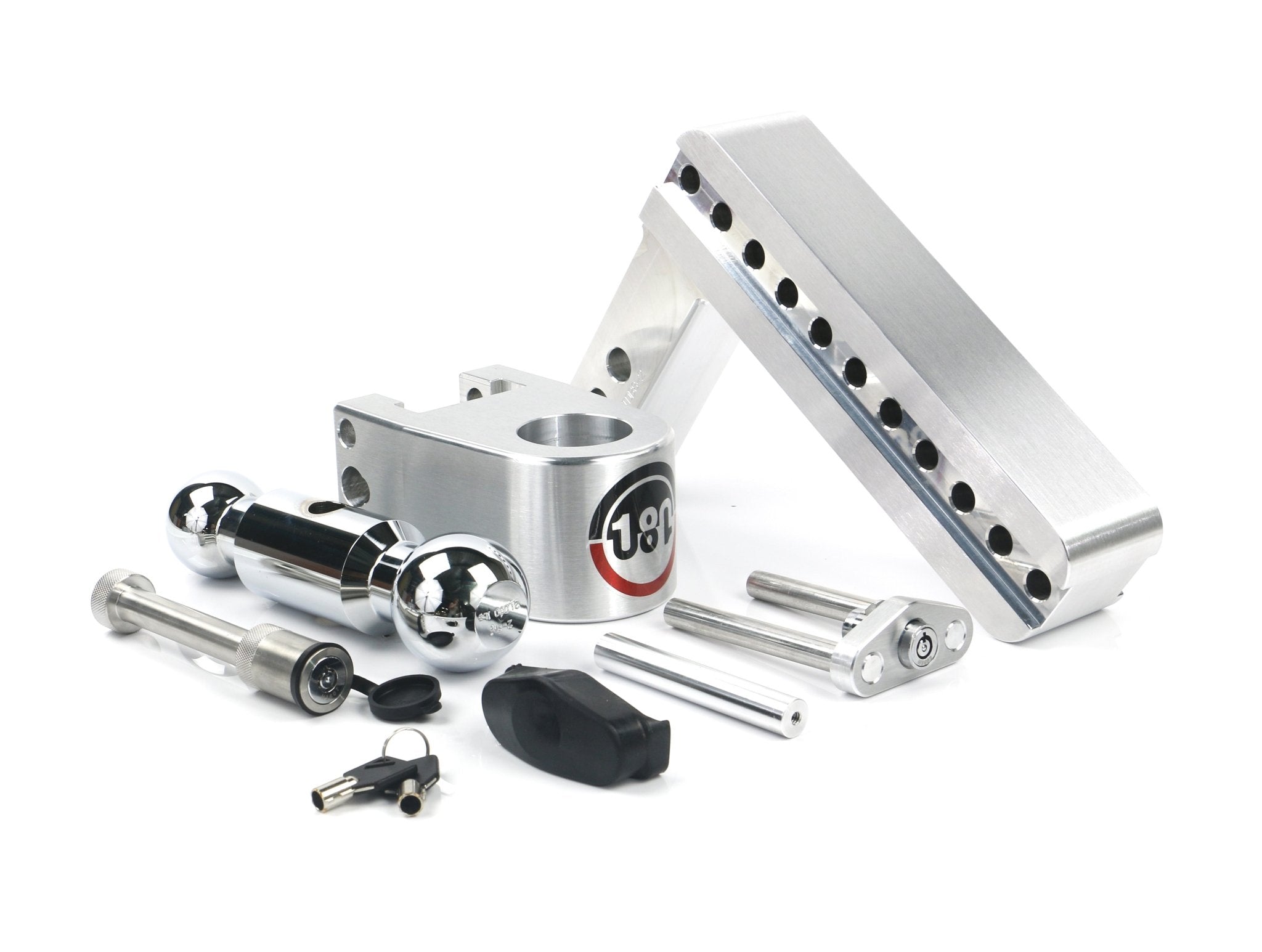 Weigh Safe 180 Hitch Chrome Ball 8-Inch Drop Hitch with 2-Inch Shank and Keyed Alike WS05 Included - Imex RV And Auto Parts