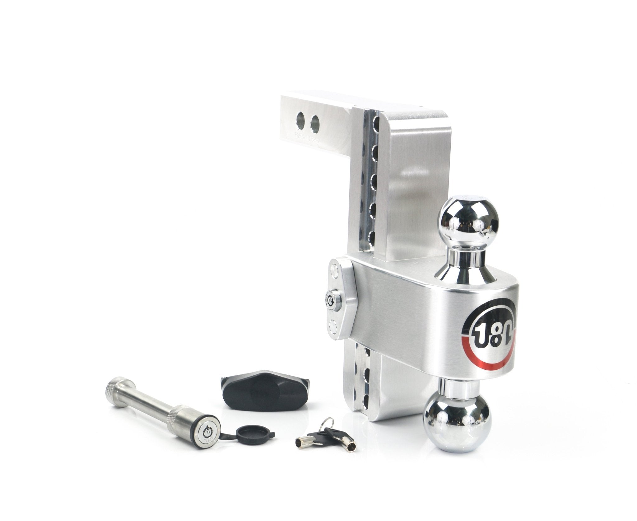 Weigh Safe 180 Hitch Chrome Ball 8-Inch Drop Hitch with 2-Inch Shank and Keyed Alike WS05 Included - Imex RV And Auto Parts