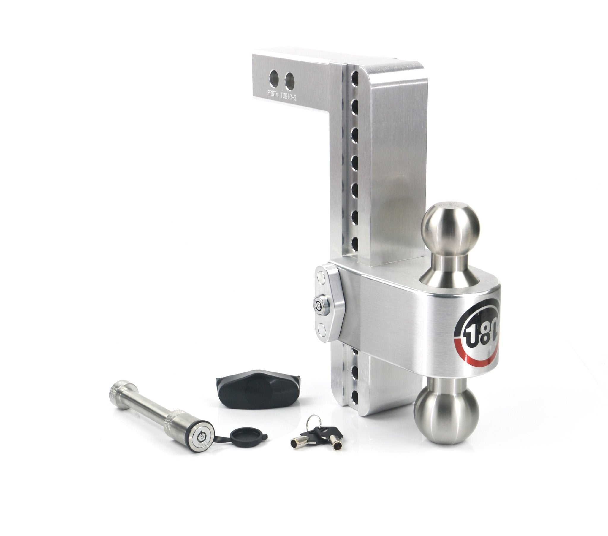 Weigh Safe 180 Hitch Stainless Steel Drop Hitch with 2-inch Shank – 10-inch Drop, Adjustable 12500 lbs Towing Capacity - Imex RV And Auto Parts