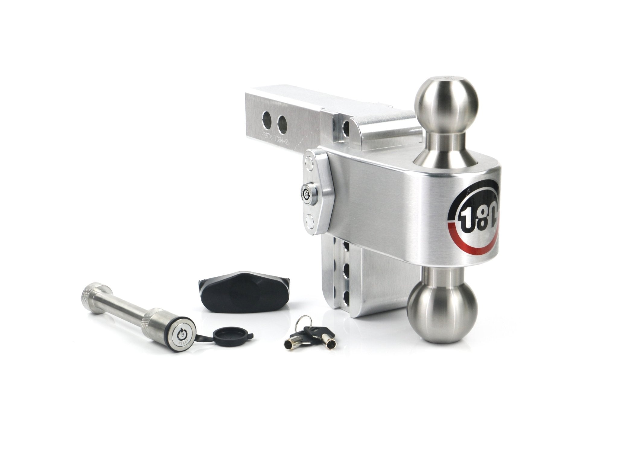 Weigh Safe 180 Hitch Stainless Steel Drop Hitch with 2-Inch Shank and 4-Inch Drop - Adjustable Aluminum Ball Mount - Imex RV And Auto Parts