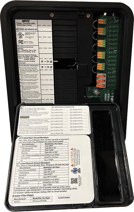 WFCO WF - 9560 - AD - W Converter/Charger for 30/50 Amp AC Service with 60 A DC Output and 17 Circuits - Imex RV And Auto Parts