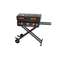 The perfect tailgater grill and griddle for any event. Features: 17"+17" Cooking space-534 In2. Two independently controlled cooking zones with a total of 30,500 BTU's. 12,000 BTU's stainless-steel H burner- plus 18,500 BTU's powerful cast burner