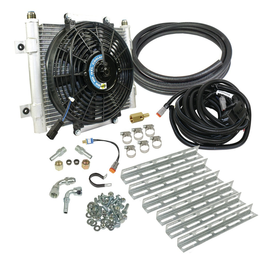 BD Xtrude Transmission Cooler With Fan - Complete Kit 1/2in Lines - Automatic Transmission Oil Cooler