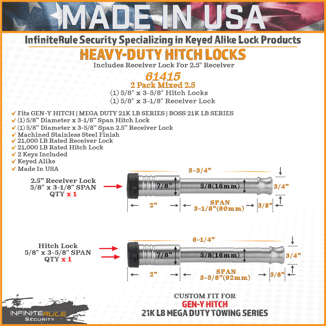 GEN-Y Hitch GH-103909 InfiniteRule Security Lock for Trailer Hitch Pins