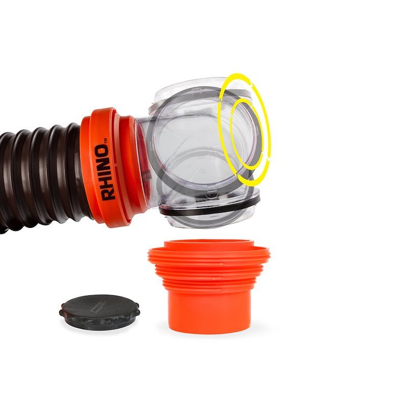 39761 Camco RhinoFLEX 15' Camper/RV Sewer Hose Kit, Includes 4 - in - 1 Adapter - Imex RV And Auto Parts