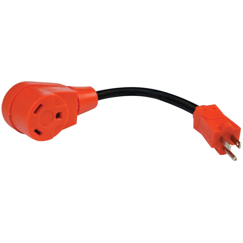 Valterra A10-3050F Mighty Cord 12" Adapter Cord w/Handle - 30AM to 50AF, Red