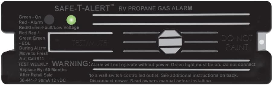 Safe-T-Alert 30-441-P-BL Classic Propane/LP Gas Alarm - 12V, 30 Series Surface Mount, Black