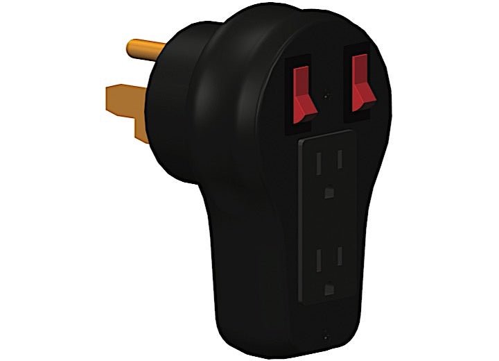 50A Rv Male To (2) 15 A Female Resettable Circuit Breaker Adapter - CBA-5015 - Imex RV And Auto Parts