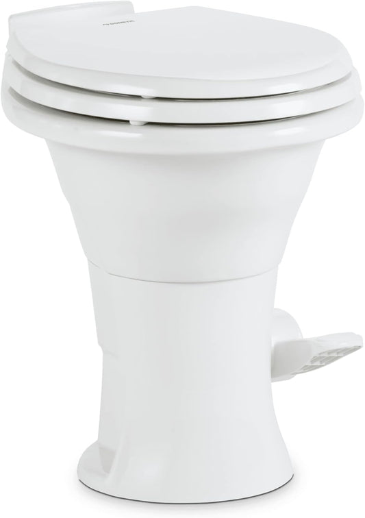 Dometic 302310081 310 Series Gravity-Flush RV Toilet - White, Lightweight and Durable for RV Living