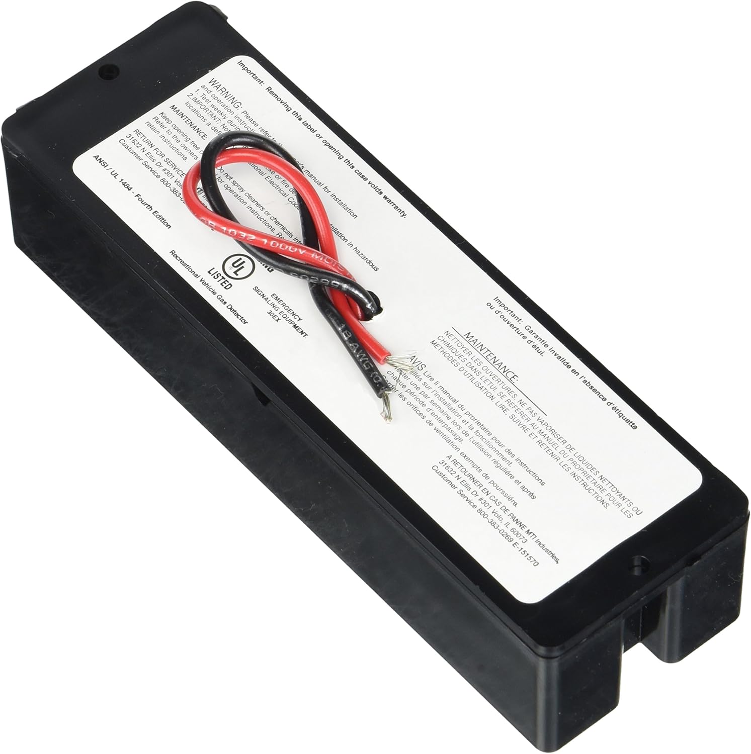 Safe-T-Alert 30-441-P-BL Classic Propane/LP Gas Alarm - 12V, 30 Series Surface Mount, Black