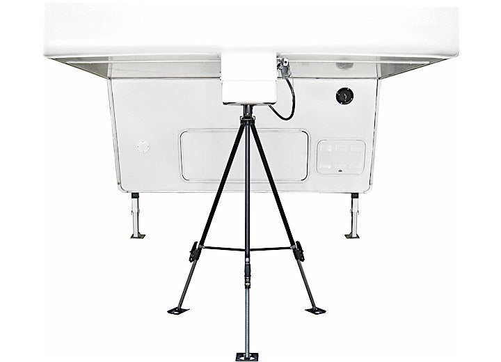 The BAL FASTJACK Weekender Tripod King Pin Stabilizer offers full adjustability on each of the three legs. It slips onto the trailer's pin to help support the FASTJACK and uses gravity to assist in setup.