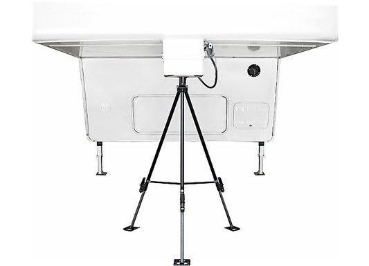 The BAL FASTJACK Weekender Tripod King Pin Stabilizer offers full adjustability on each of the three legs. It slips onto the trailer's pin to help support the FASTJACK and uses gravity to assist in setup.