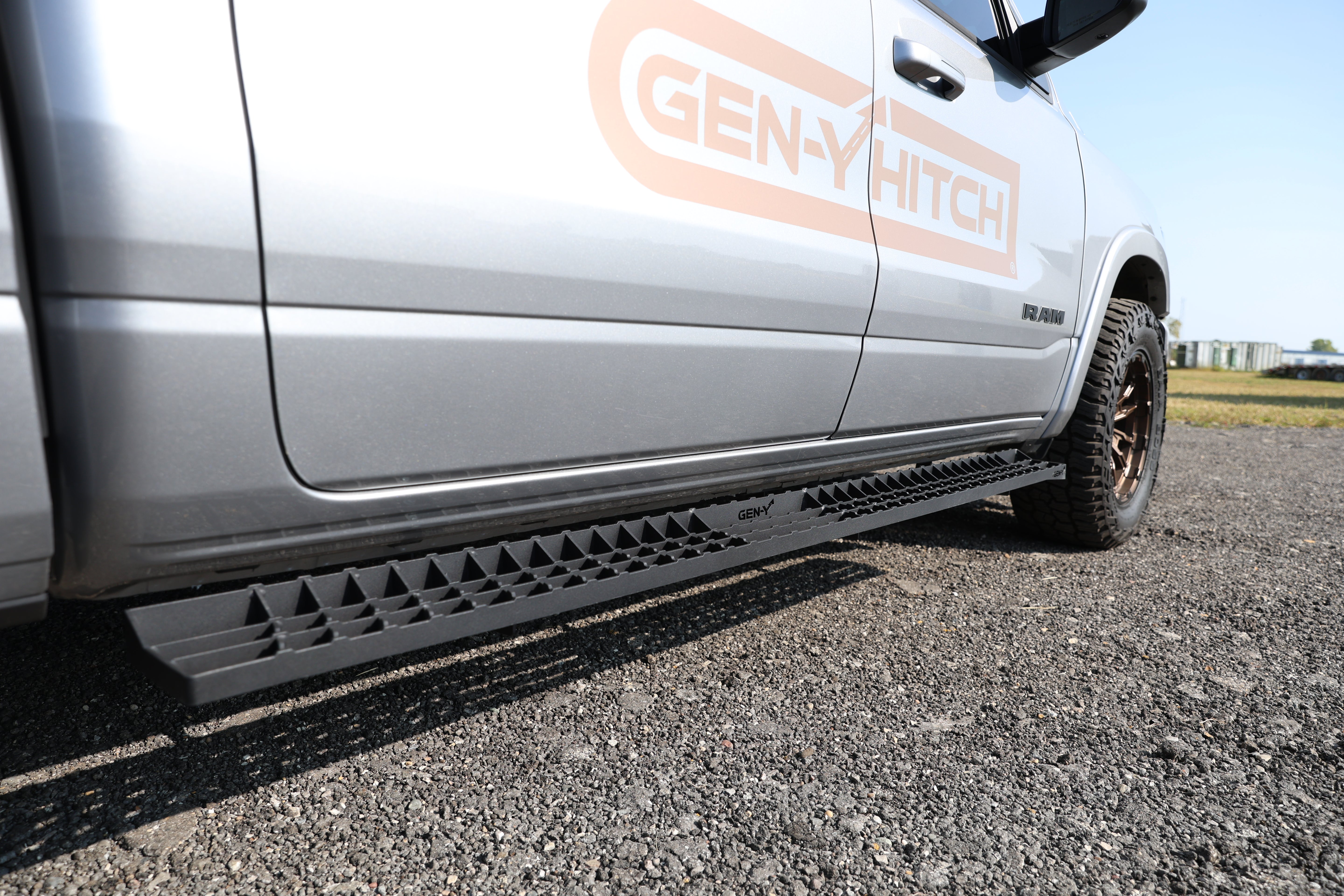 Gen-Y Hitch Steel Running Boards for Ram 2500/3500 Crew Cab (2011-2024), 84-Inch Black Powder Coated Side Steps