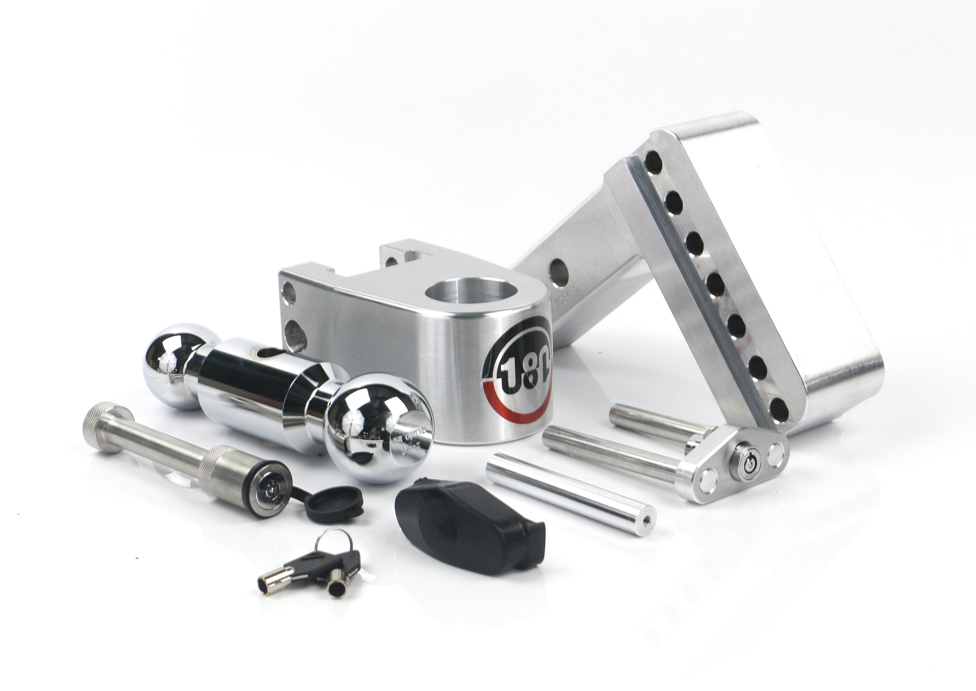 Weigh Safe 180 Hitch Chrome Ball 4" Drop Hitch with 2" Shank - Adjustable Aluminum Mount for Heavy-Duty Towing
