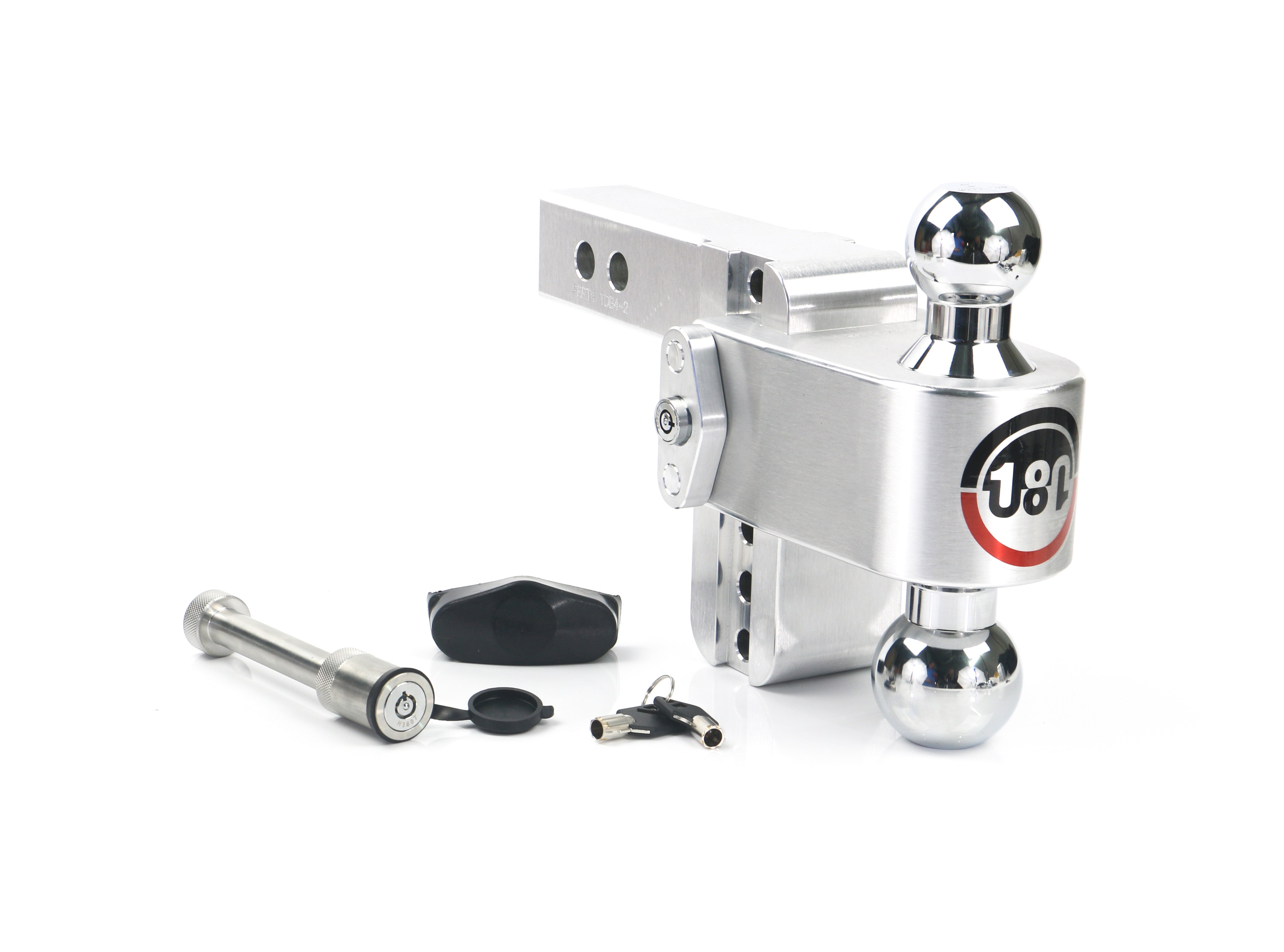 Weigh Safe 180 Hitch Chrome Ball 4" Drop Hitch with 2" Shank - Adjustable Aluminum Mount for Heavy-Duty Towing