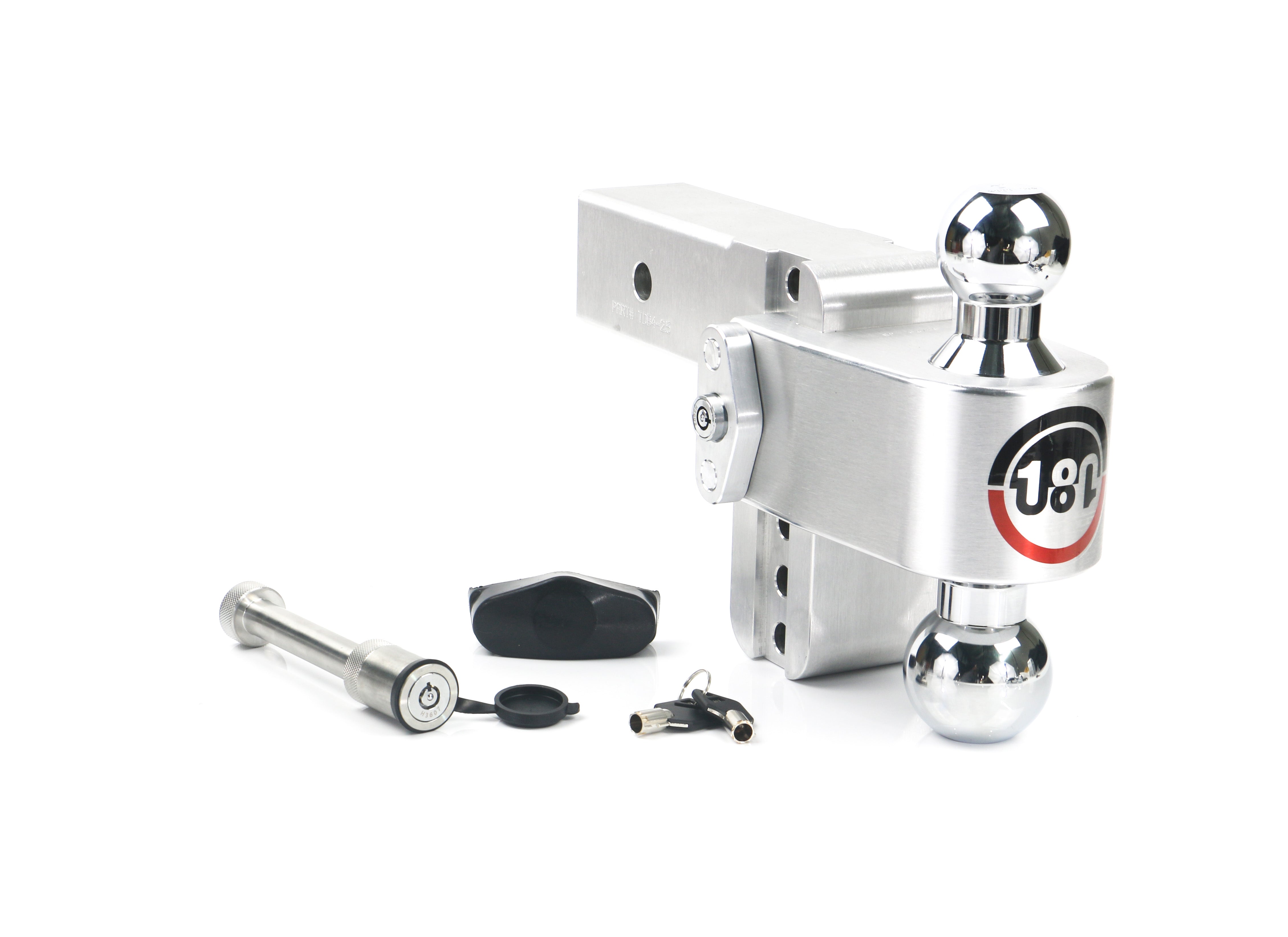 Weigh Safe 180 Hitch Chrome Ball 4-inch Drop Hitch with 2.5-inch Shank and Keyed Alike WS05 Included