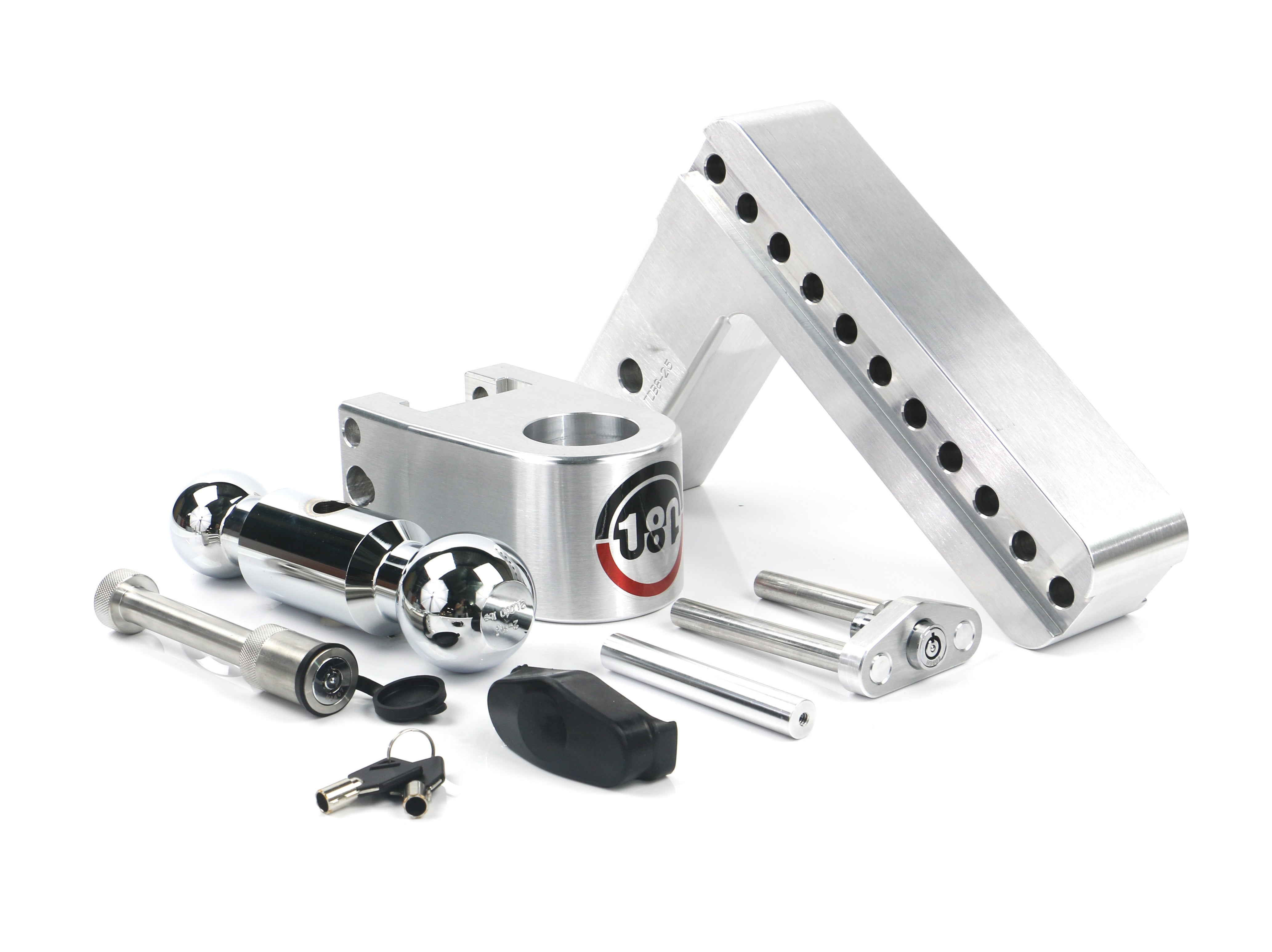 Weigh Safe 180 Hitch Chrome Ball 8" Drop Hitch with 2.5" Shank and Combo Ball - V Class, 22,000 lbs Capacity