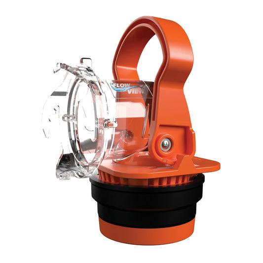 Camco 39730 Rhino Sewer Adapter PRO, featuring a clear sewer hose elbow and a multi-size drain lock adapter designed for a leak-proof and odor-tight connection at RV dump stations