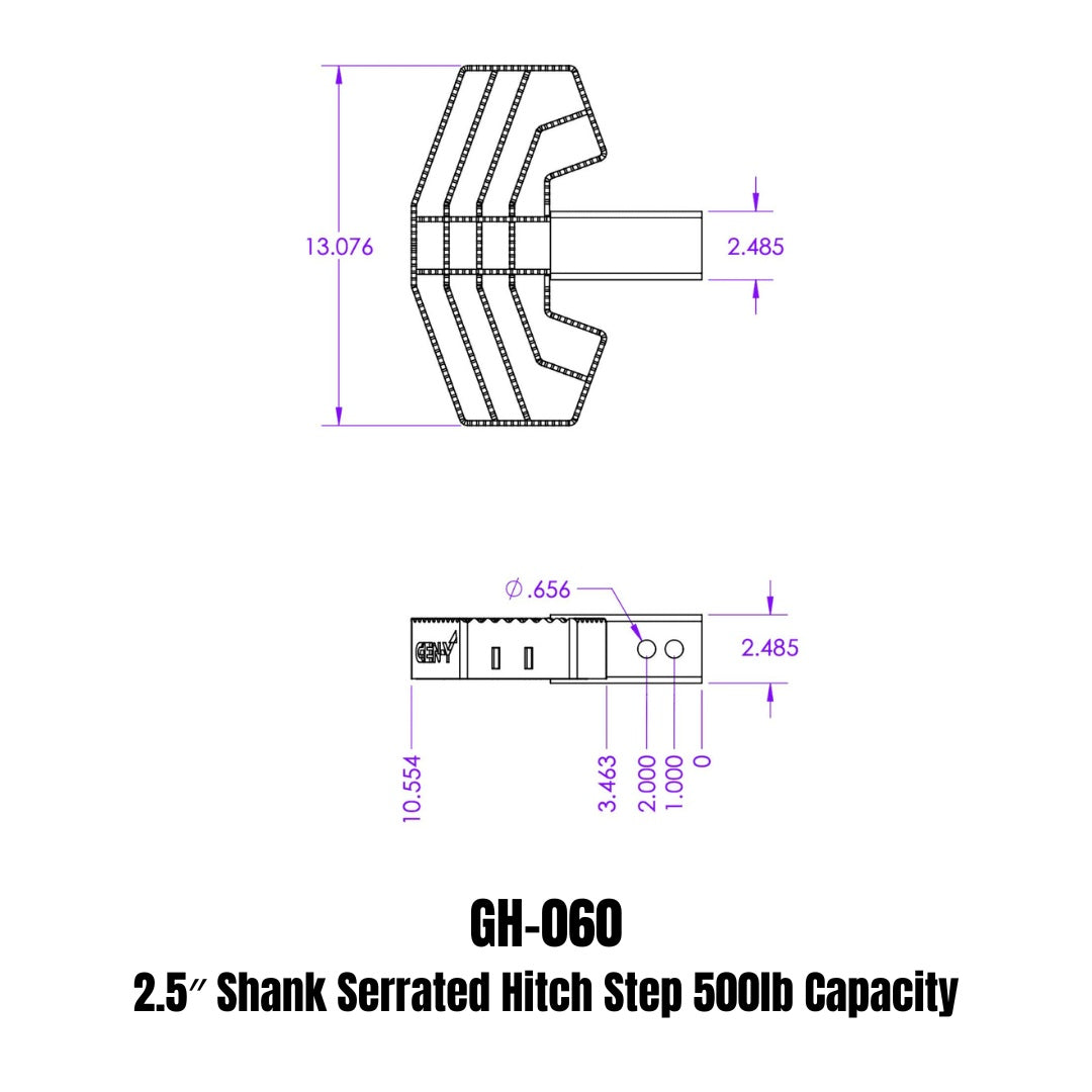 GEN-Y Hitch Serrated Hitch Step GH-060 – Heavy Duty Steel Towing Accessory