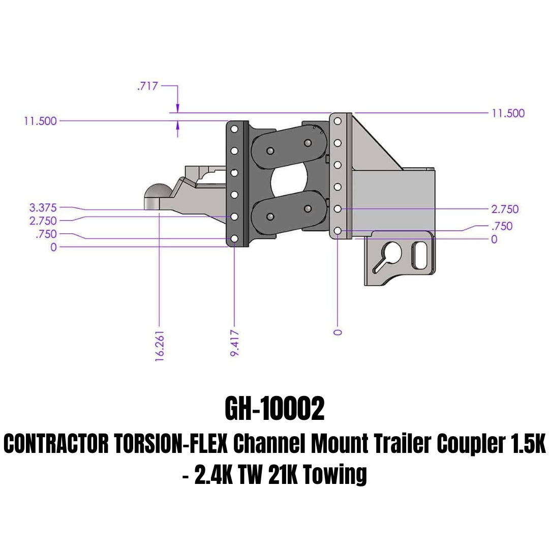 GEN-Y Hitch Contractor Trailer Coupler GH-10002 – Heavy-Duty Adjustable Torsion-Flex Trailer Hitch