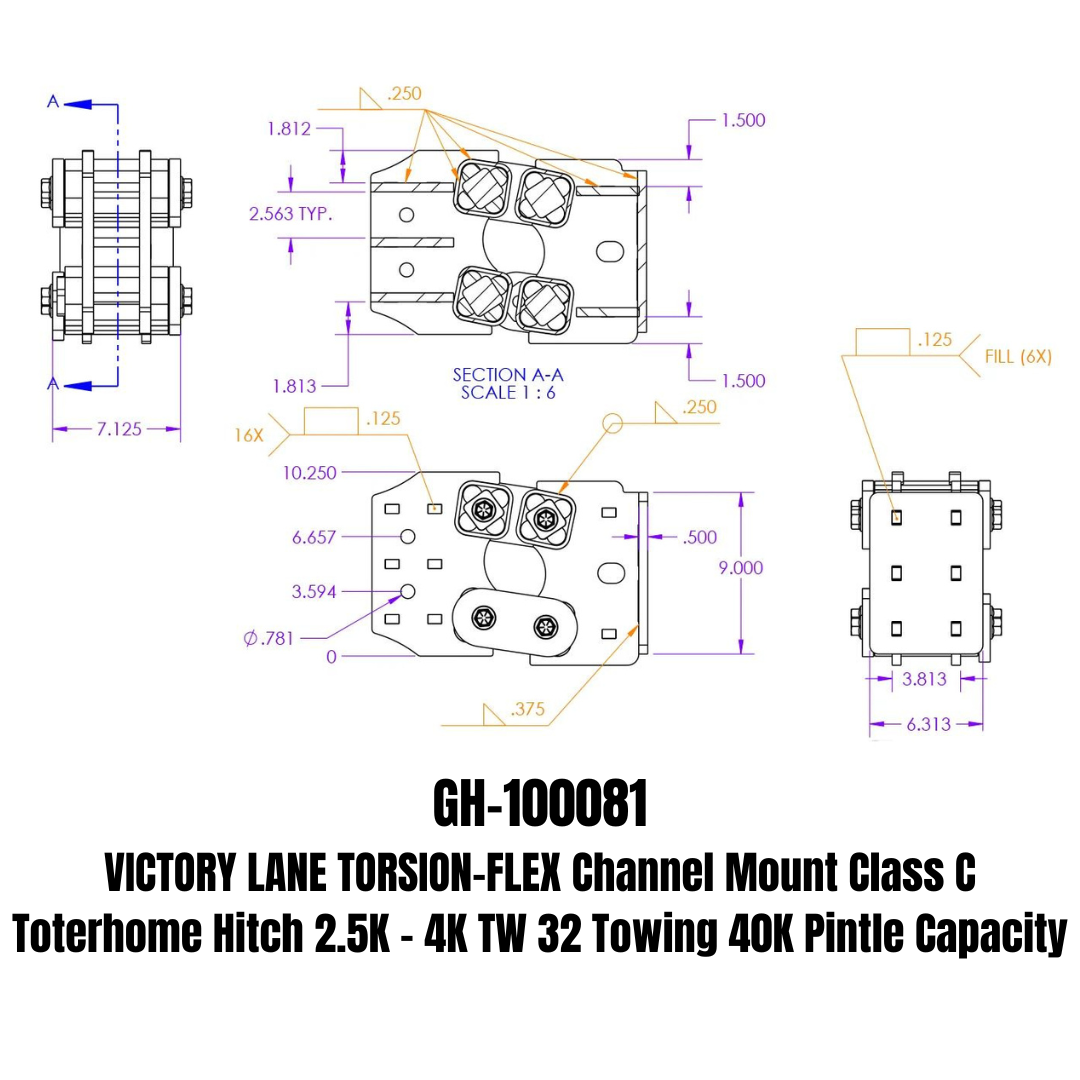 GEN-Y Hitch Victory Lane Class C Torsion-Flex Trailer Hitch - Silver Vein Steel, 40,000 lbs Towing Capacity
