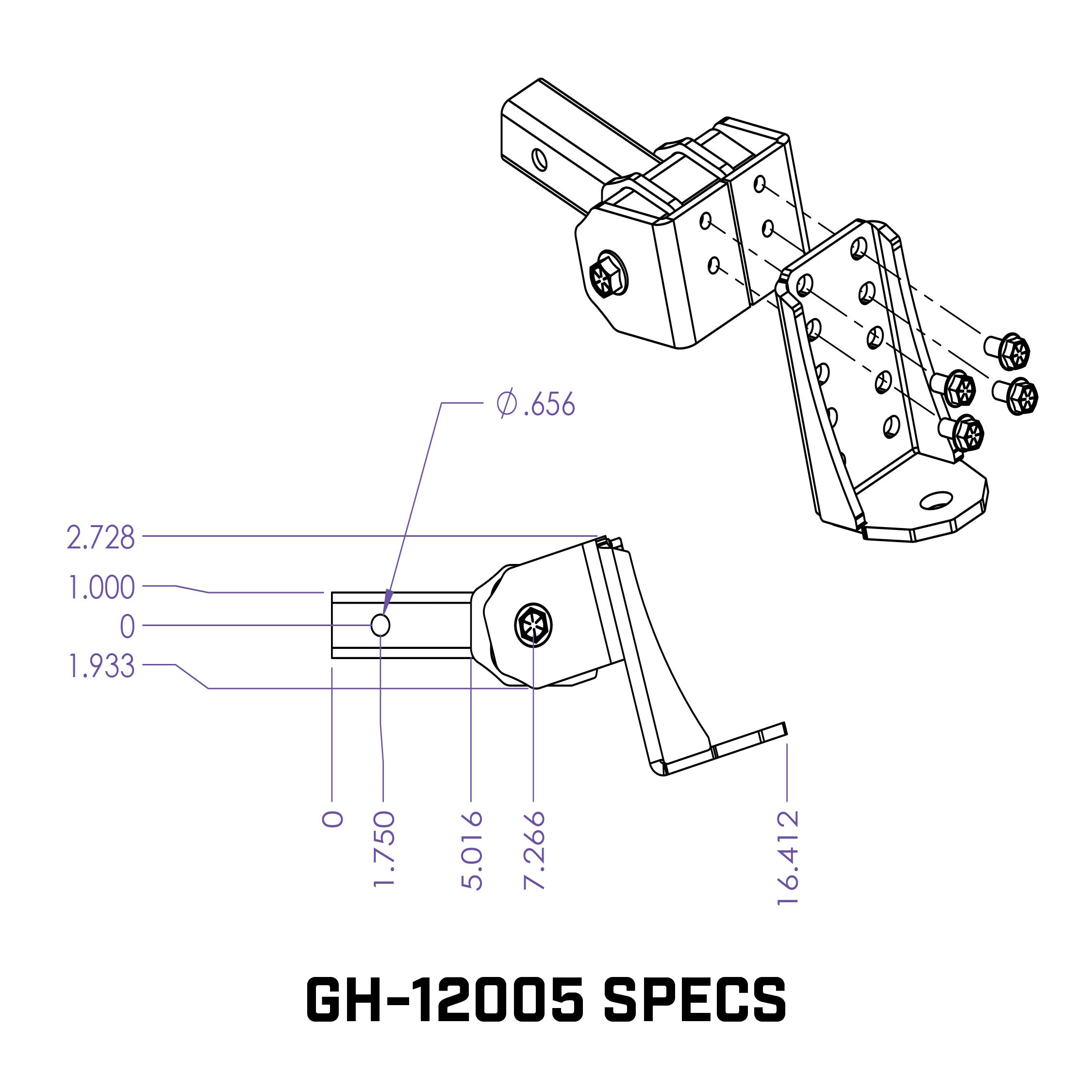 GEN-Y Hitch GH-12005 Ball Mount with 6-Inch Drop and 2-Inch Shank Size