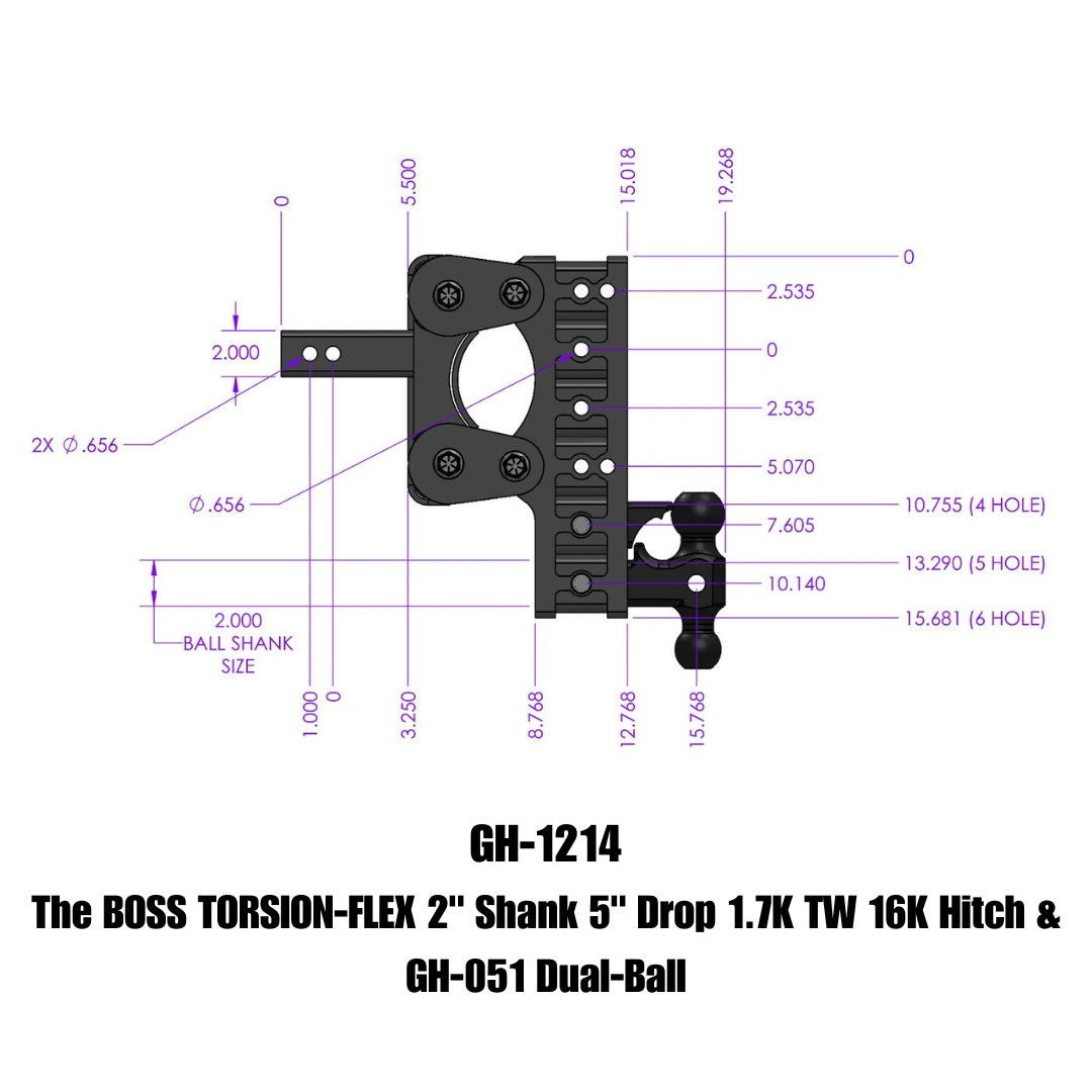 GEN-Y Hitch GH-1214 Drop Hitch with Torsion-Flex Design for Heavy-Duty Towing