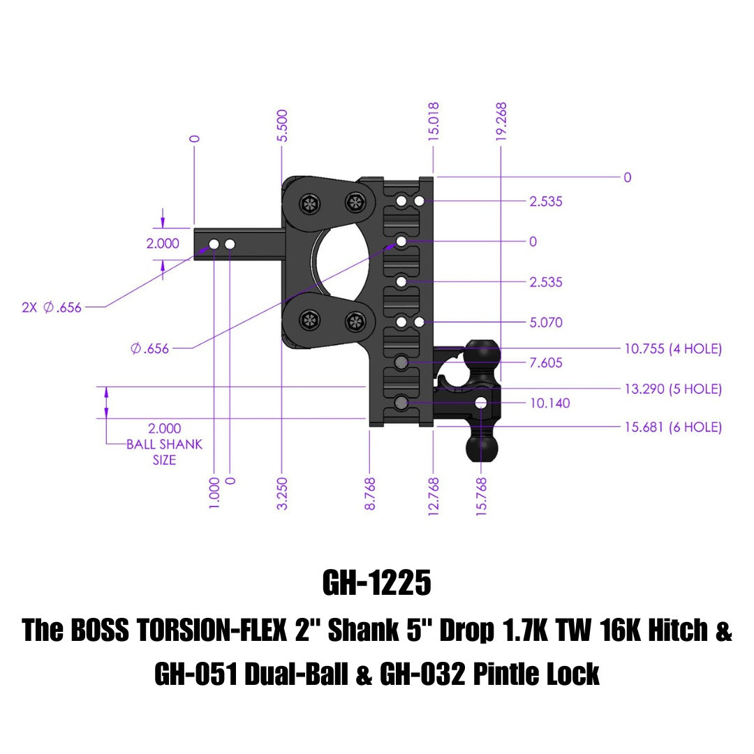 GEN-Y Hitch GH-1225 Drop Hitch with Torsion-Flex Design for Heavy-Duty Towing