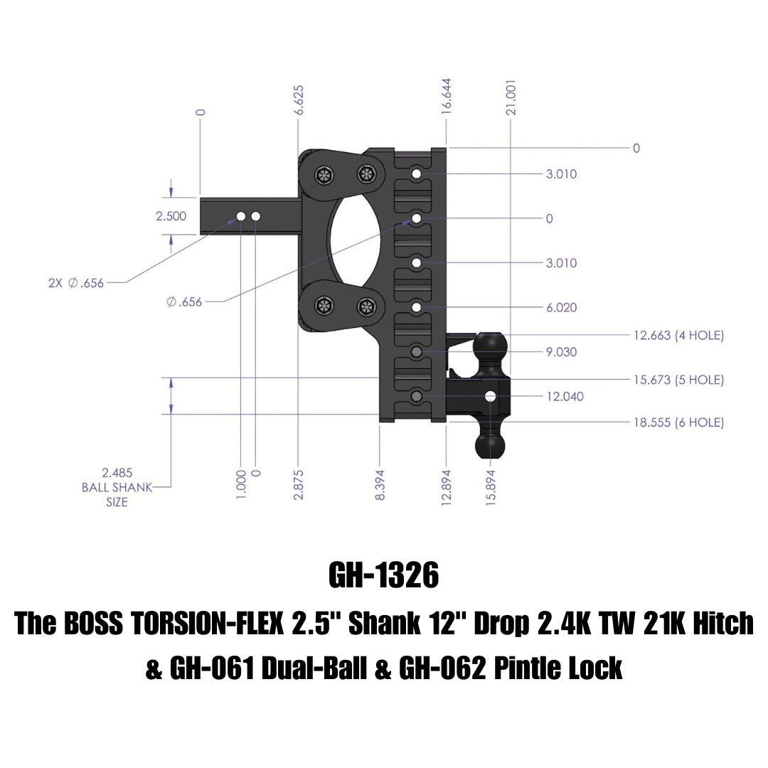 GEN-Y Hitch GH-1326 Drop Hitch with 12-Inch Drop and 21,000 LB Towing Capacity