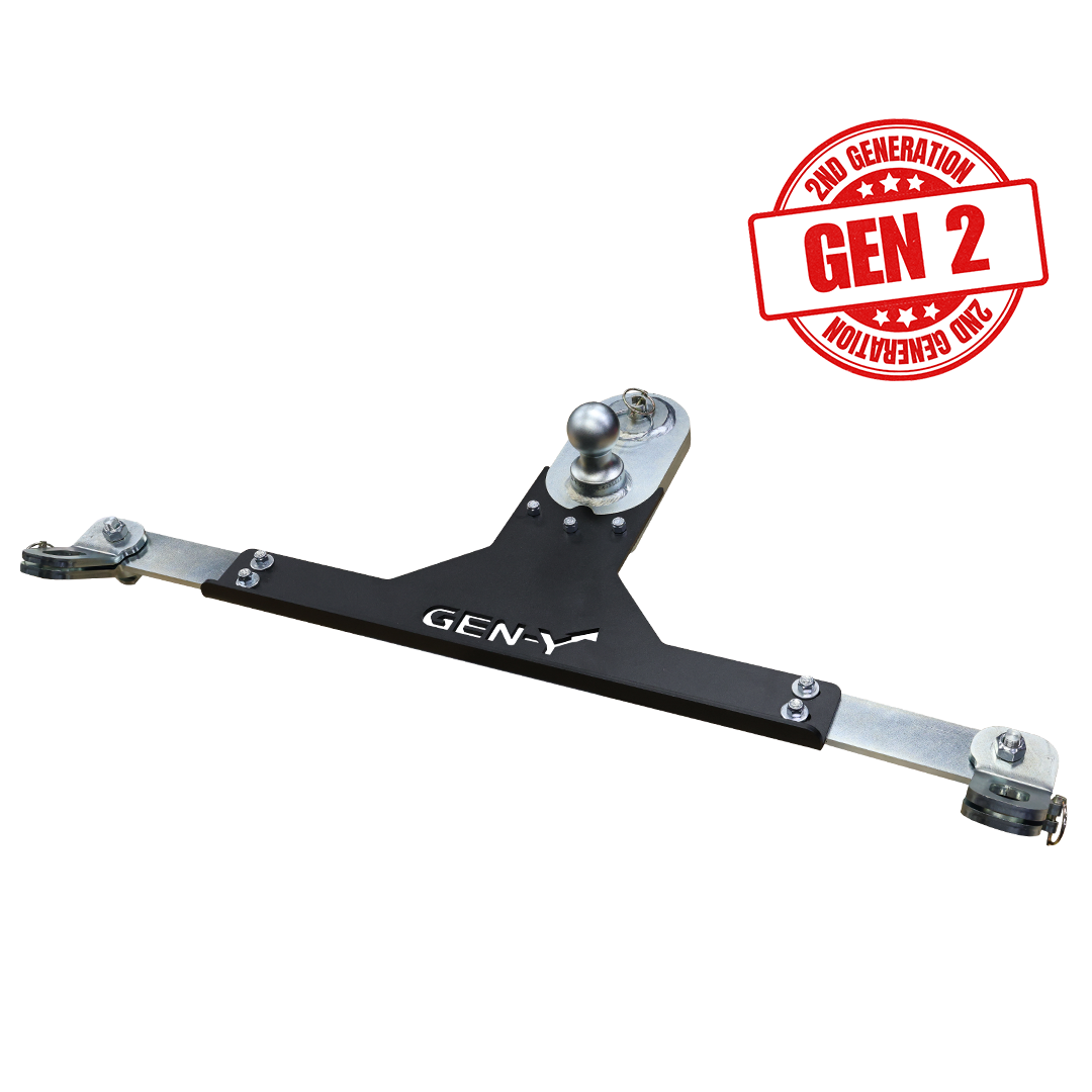 GEN-Y Hitch GoosePuck 2 Offset Ball – 5 Inch Center Mount with Rear Puck Integration and Safety Chain Attach Points