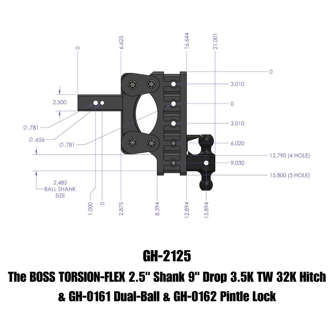 GEN-Y Hitch GH-2125 Drop Hitch with 32,000 lb Towing Capacity and Adjustable Drop for Heavy-Duty Trailers