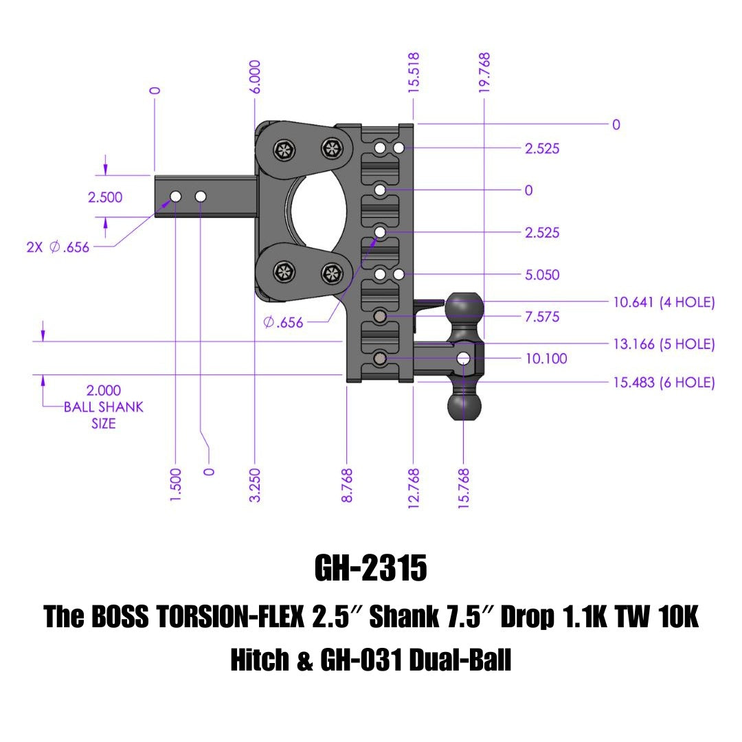 GEN-Y Hitch GH-2315 Torsion-Flex Drop Hitch with 10,000 lb Capacity
