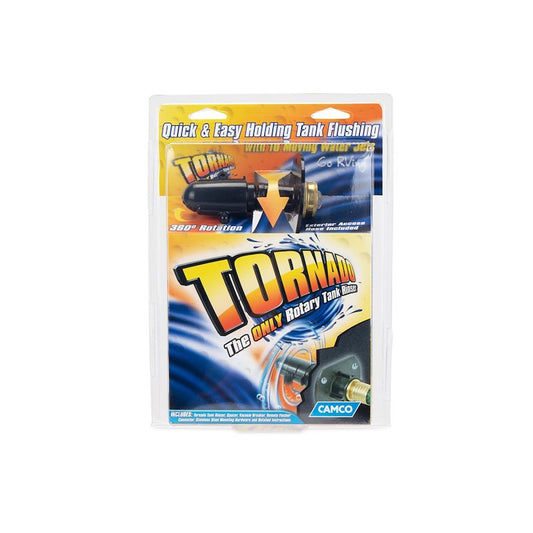 SHOP LOCAL, Waste Holding Tank Rinser; Tornado; Use To Dislodge and Flush Stubborn Waste Deposits and Odor Causing Particles Left After Holding Tank is Emptied; Permanent Mount on Fill Spout; With Backflow Preventer; With Tank Rinser and 6 Foot Hose